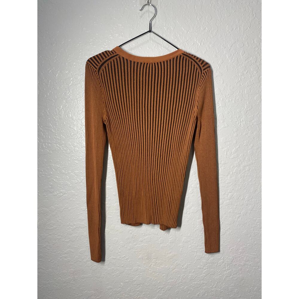 STAUD Brown Ribbed Cardigan Top Size S Boho Minimalist - Picture 8 of 8